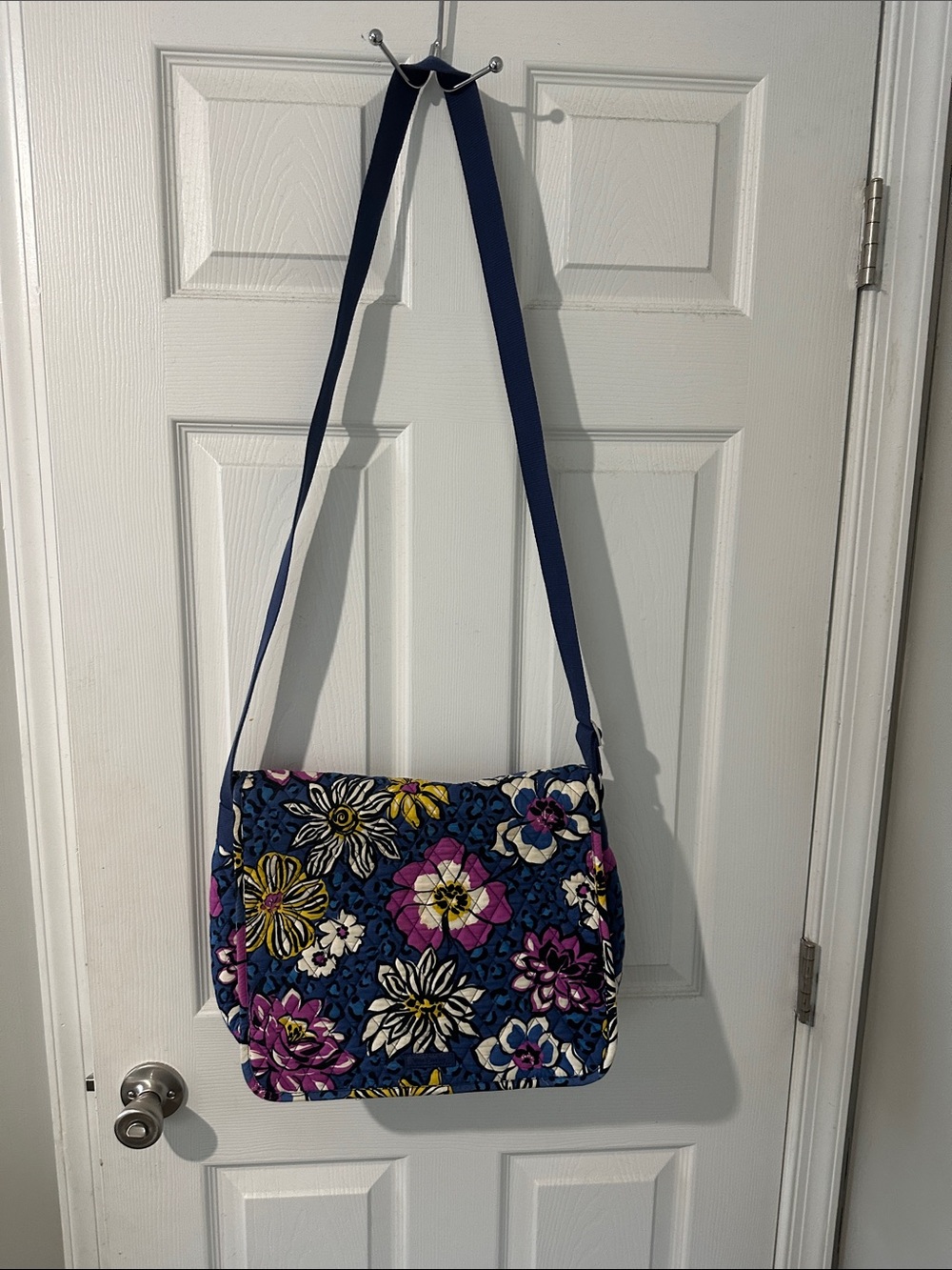 Vera Bradley Navy Quilted Floral Crossbody with Multicolor Flowers